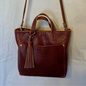 Portland Leather Crossbody Mini in Nutmeg with Leather Tassel